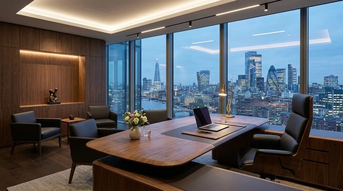 Executive desk in a private office